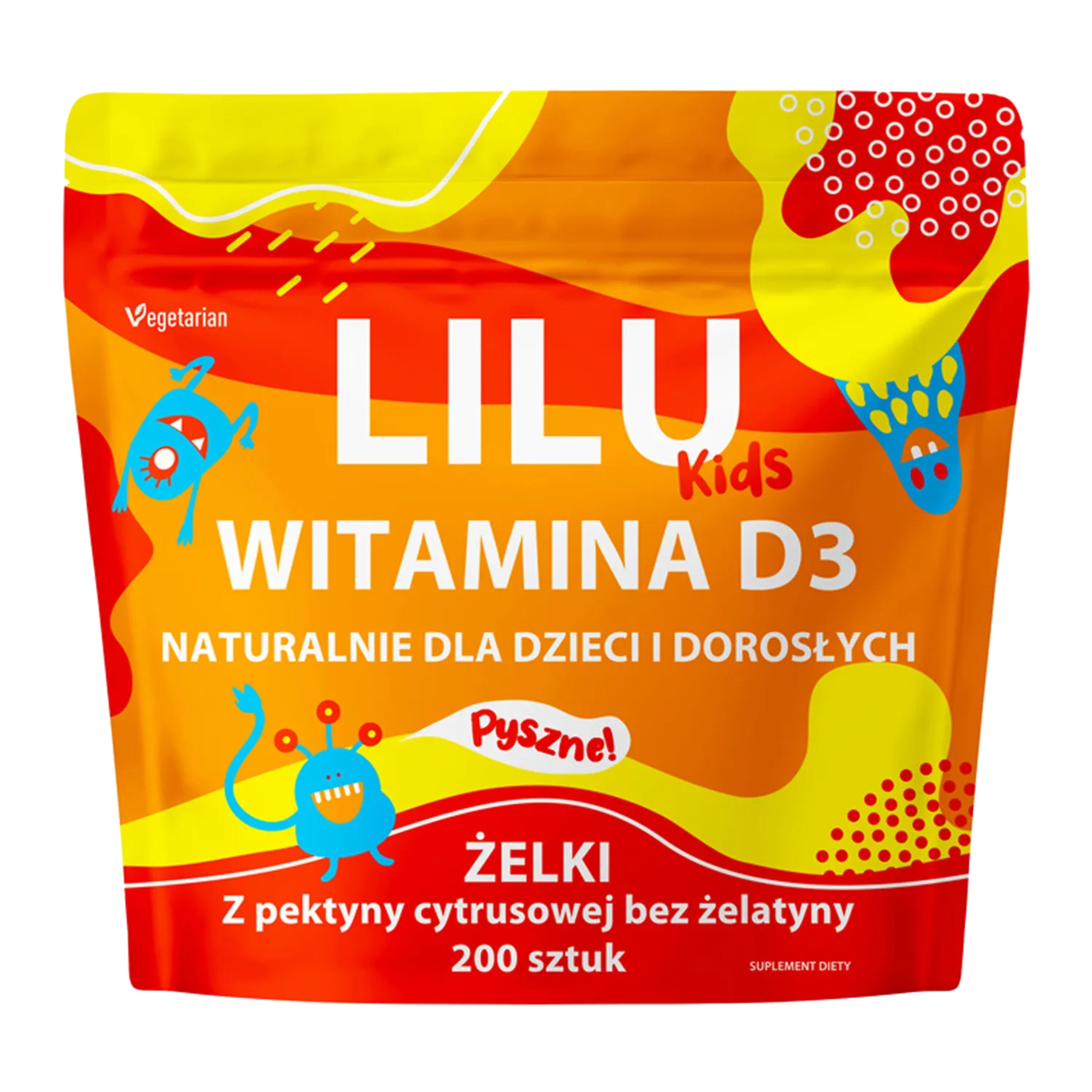 Lilu kids - witamina d3, żelki dla dzieci i dorosłych, 200 sztuk