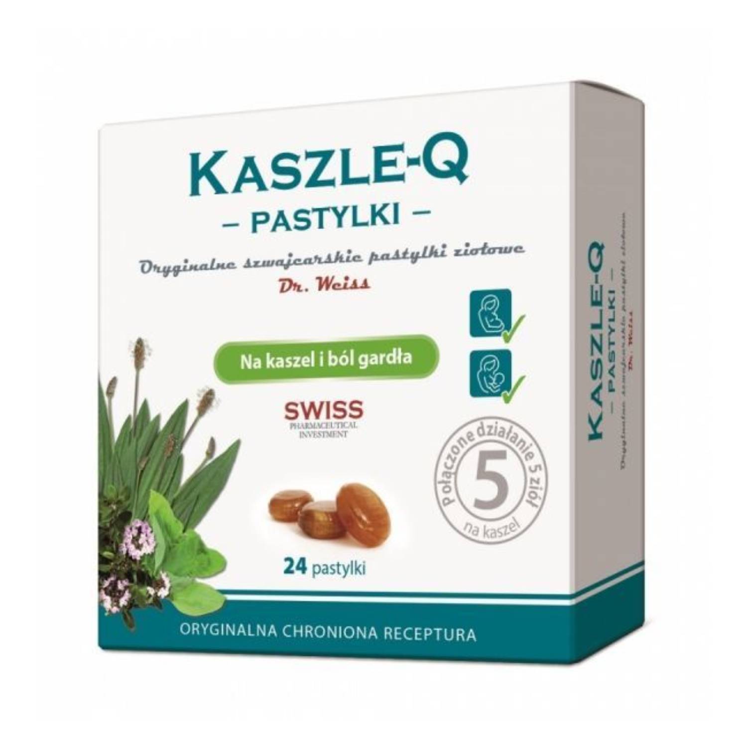 Kaszle-q, pastylki do ssania, 24 sztuki