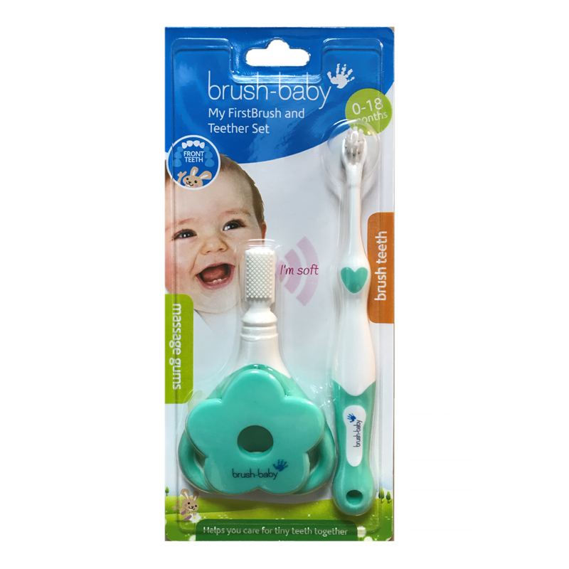 Brush-baby - teether set szczoteczka manualna + gryzak, 1 zestaw