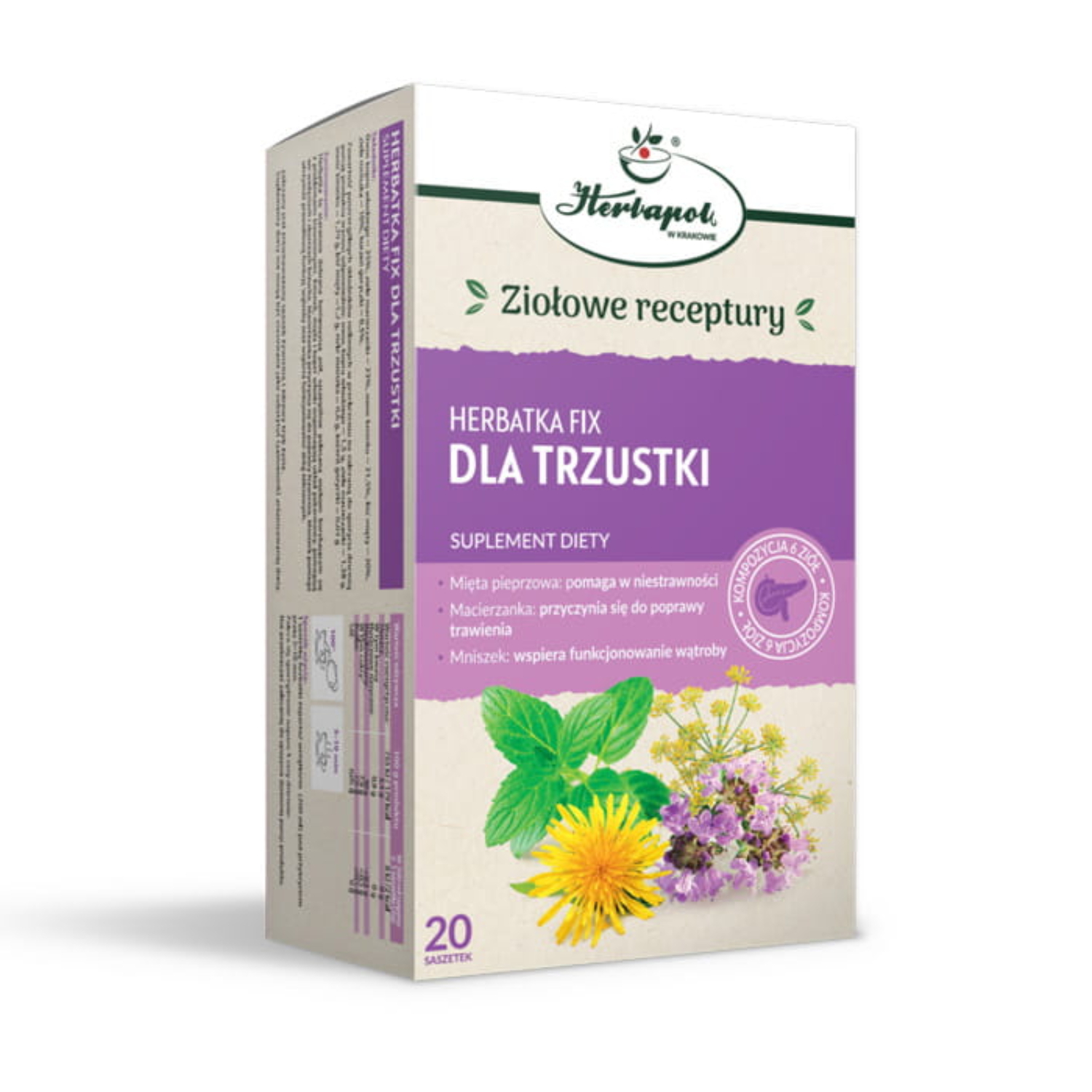 Herbapol kraków herbatka fix, dla trzustki, 20 saszetek