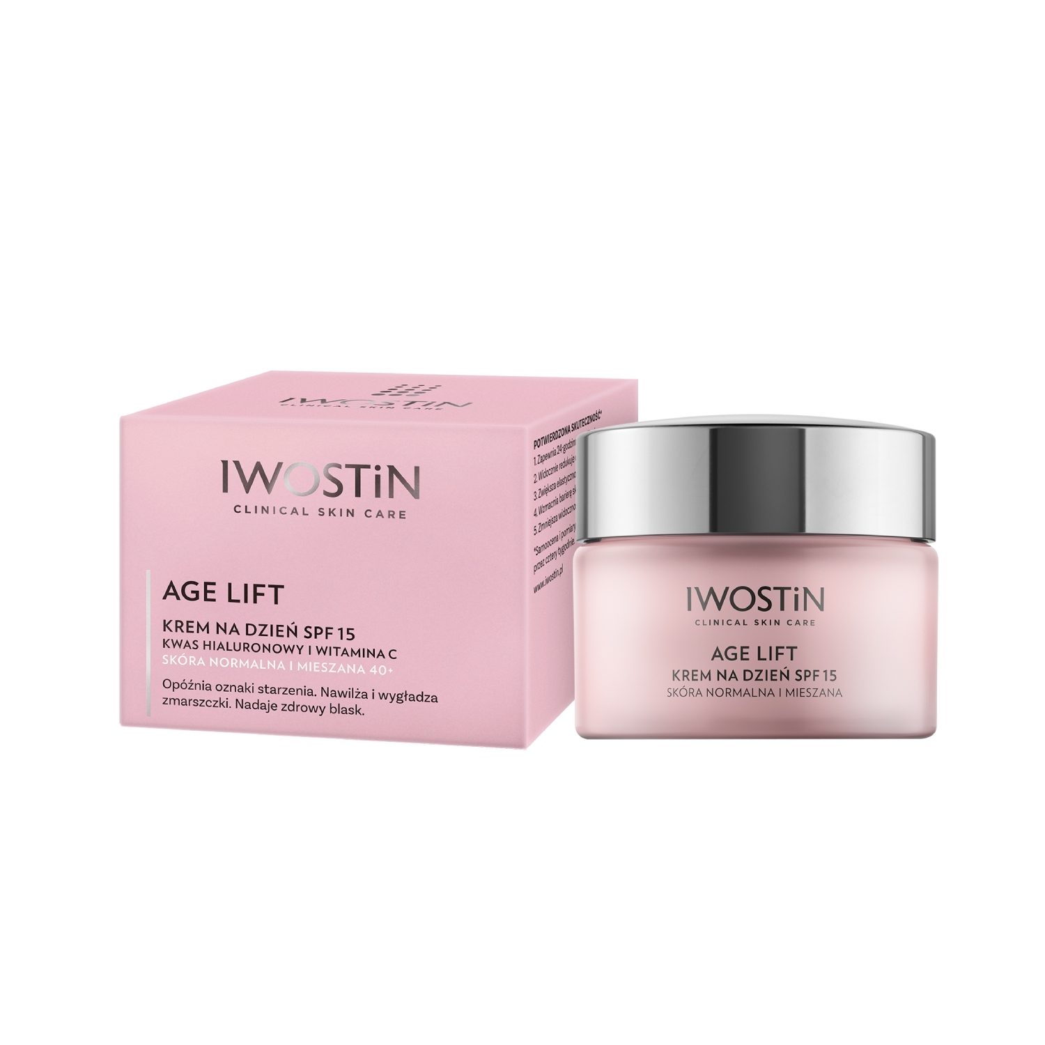 Iwostin age lift - przeciwzmarszczkowy krem na dzień spf 15 do skóry normalnej i mieszanej 40+, 50 ml