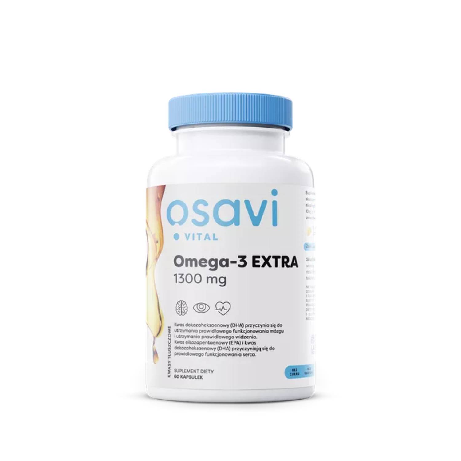 Osavi omega-3 extra 1300 mg, smak cytrynowy, 60 kapsułek