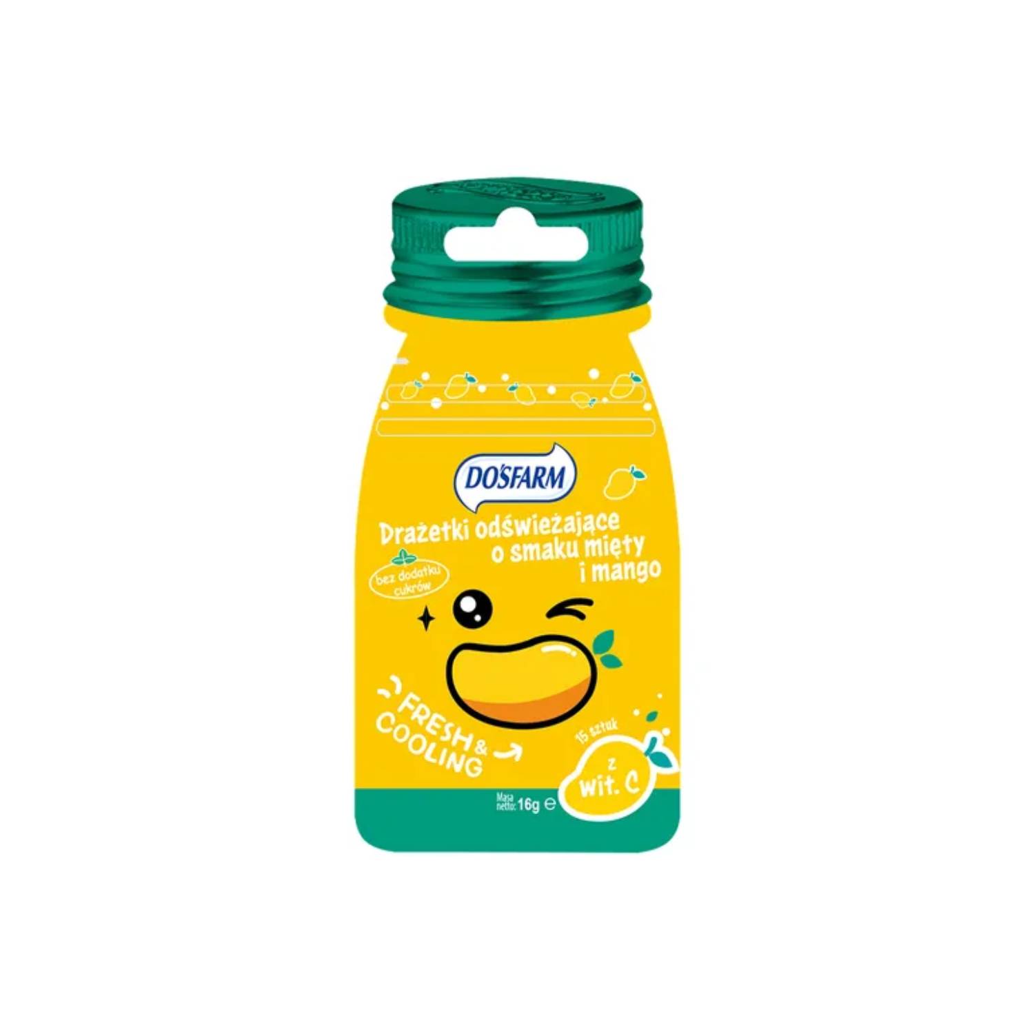 Dosfarm - drażetki odświeżające, mięta i mango, 15 g