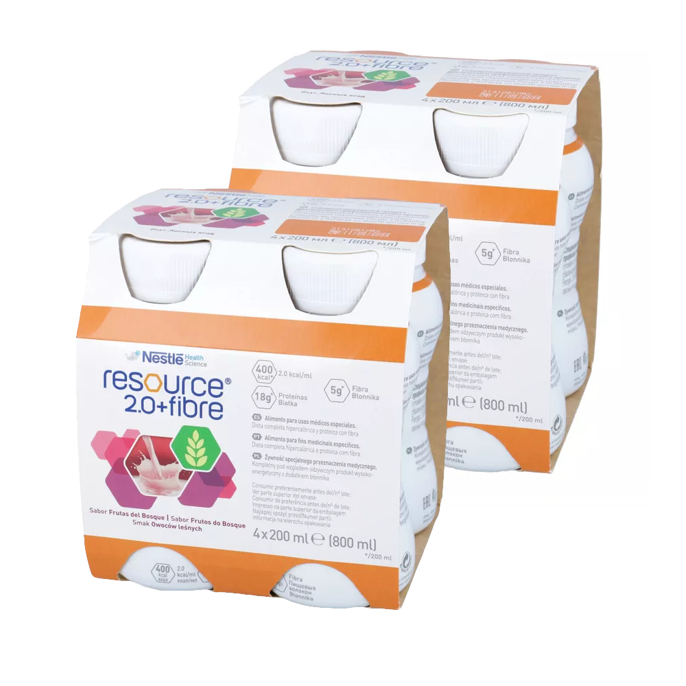 Zestaw resource 2.0 + fibre - o smaku owoców leśnych, 8 x 200 ml - darmowa dostawa