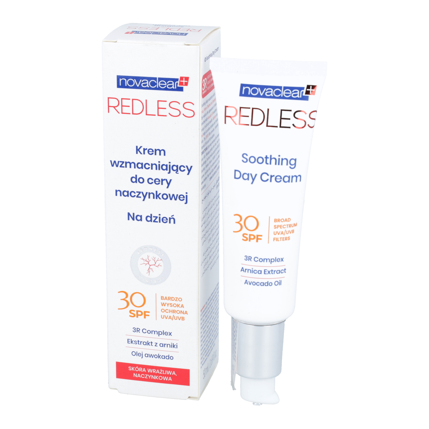 Novaclear redless - krem wzmacniający do cery naczynkowej na dzień spf 30, 50 ml