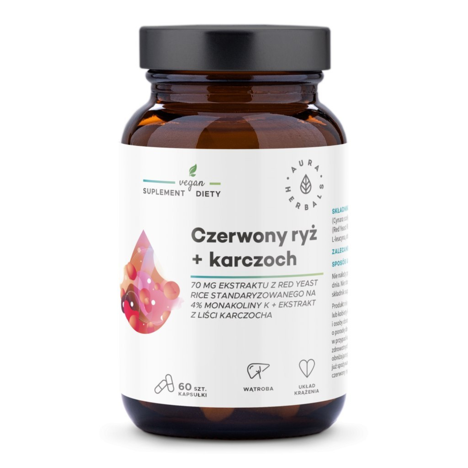 Aura herbals czerwony ryż + karczoch, 60 kapsułek