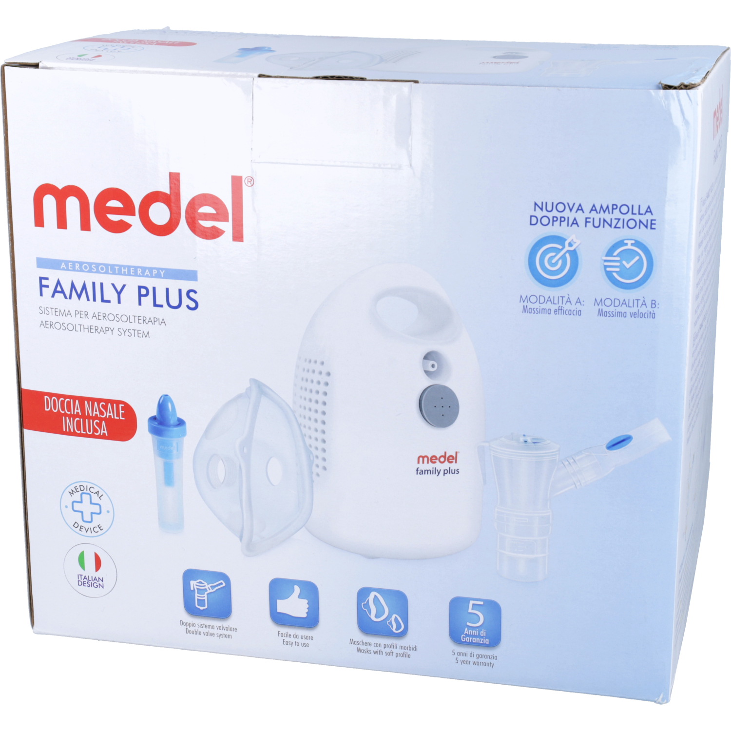 Medel family plus - inhalator z nebulizatorem do oczyszczania zatok, 1 sztuka