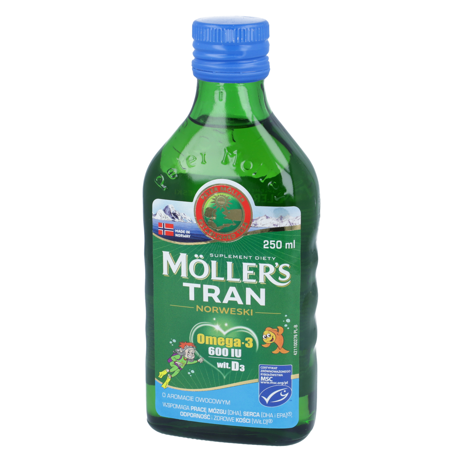 Mollers tran norweski, aromat owocowy, 250 ml