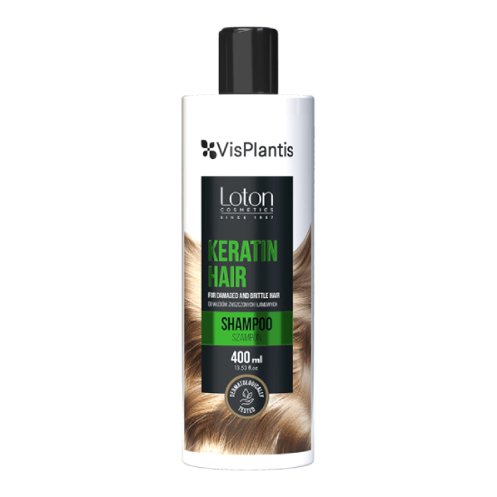 Vis platis - loton, szampon z keratyną do włosów zniszczonych i łamliwych, 400 ml