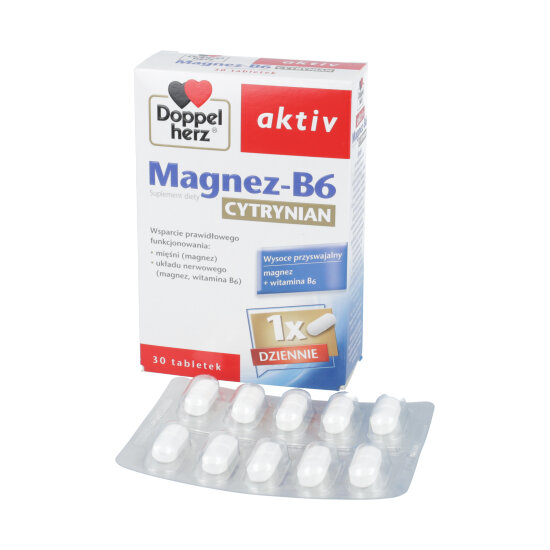 Doppelherz aktiv - magnez-b6 cytrynian, tabletki, 30 sztuk