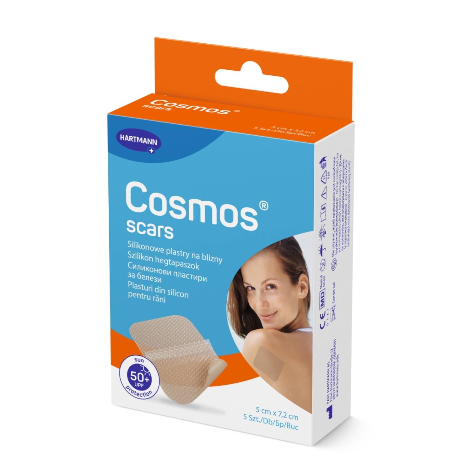 Cosmos scar - plastry silikonowe na blizny 7,2 cm × 5 cm, 5 sztuk