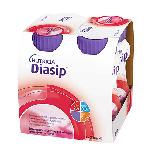 Diasip - o smaku truskawkowym, 4 x 200 ml