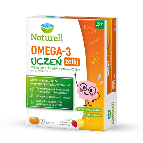 Naturell omega 3 uczeń, żelki, 27 sztuk
