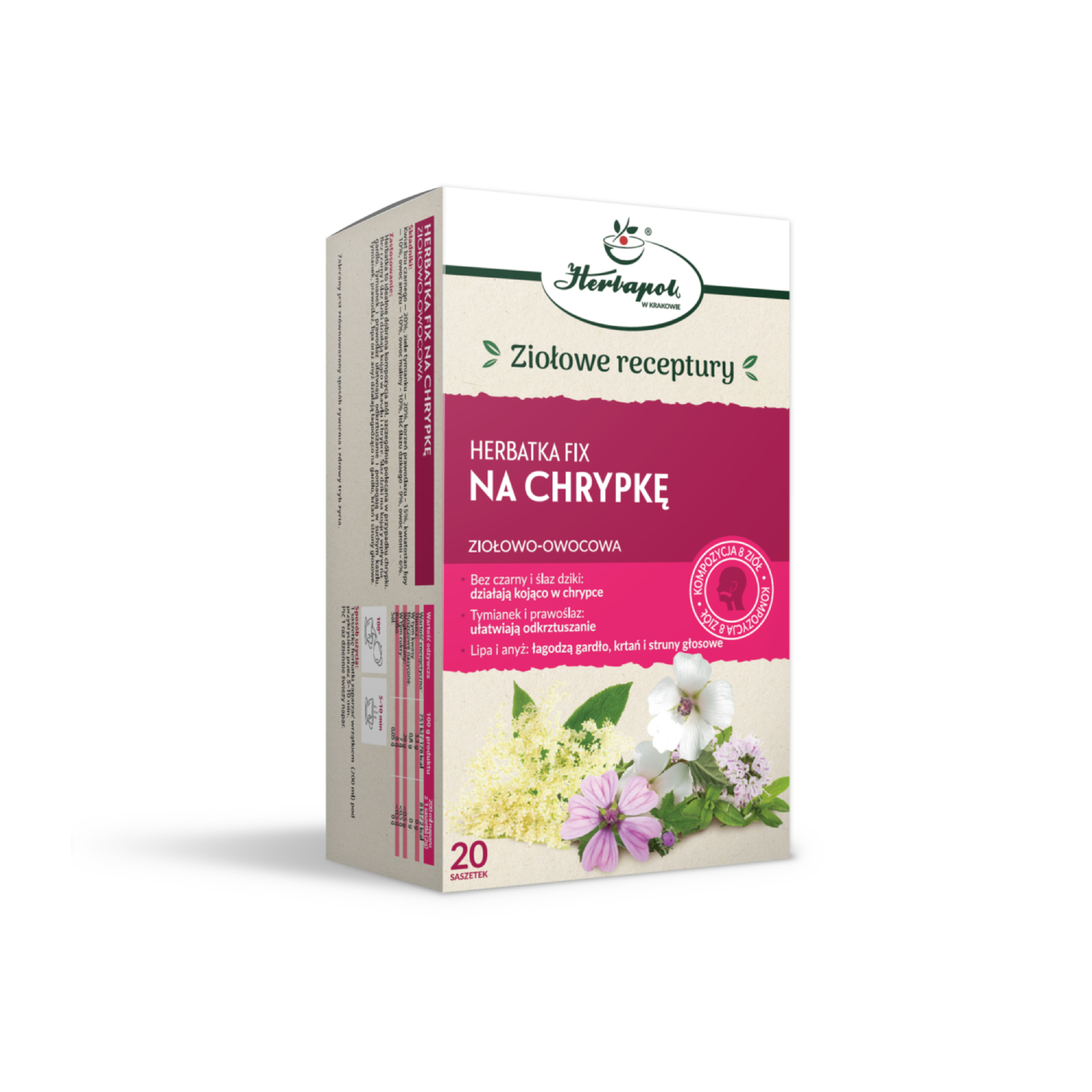 Herbapol kraków herbatka fix, na chrypkę, 20 saszetek