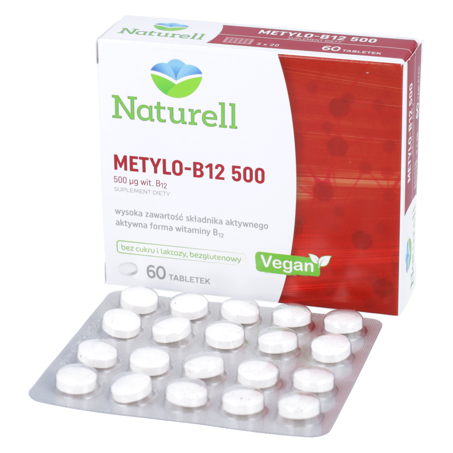 Naturell metylo-b12 500, 60 tabletek