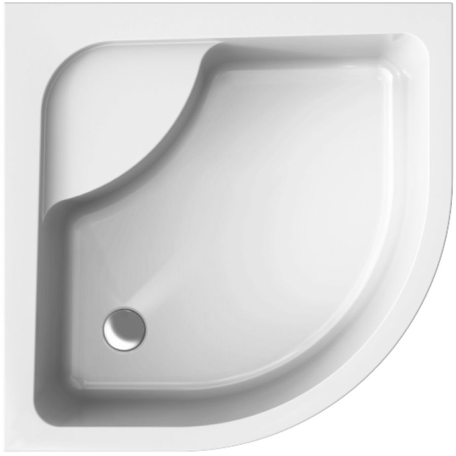 Polimat Pako brodzik półokrągły 80x80 cm biały 00086