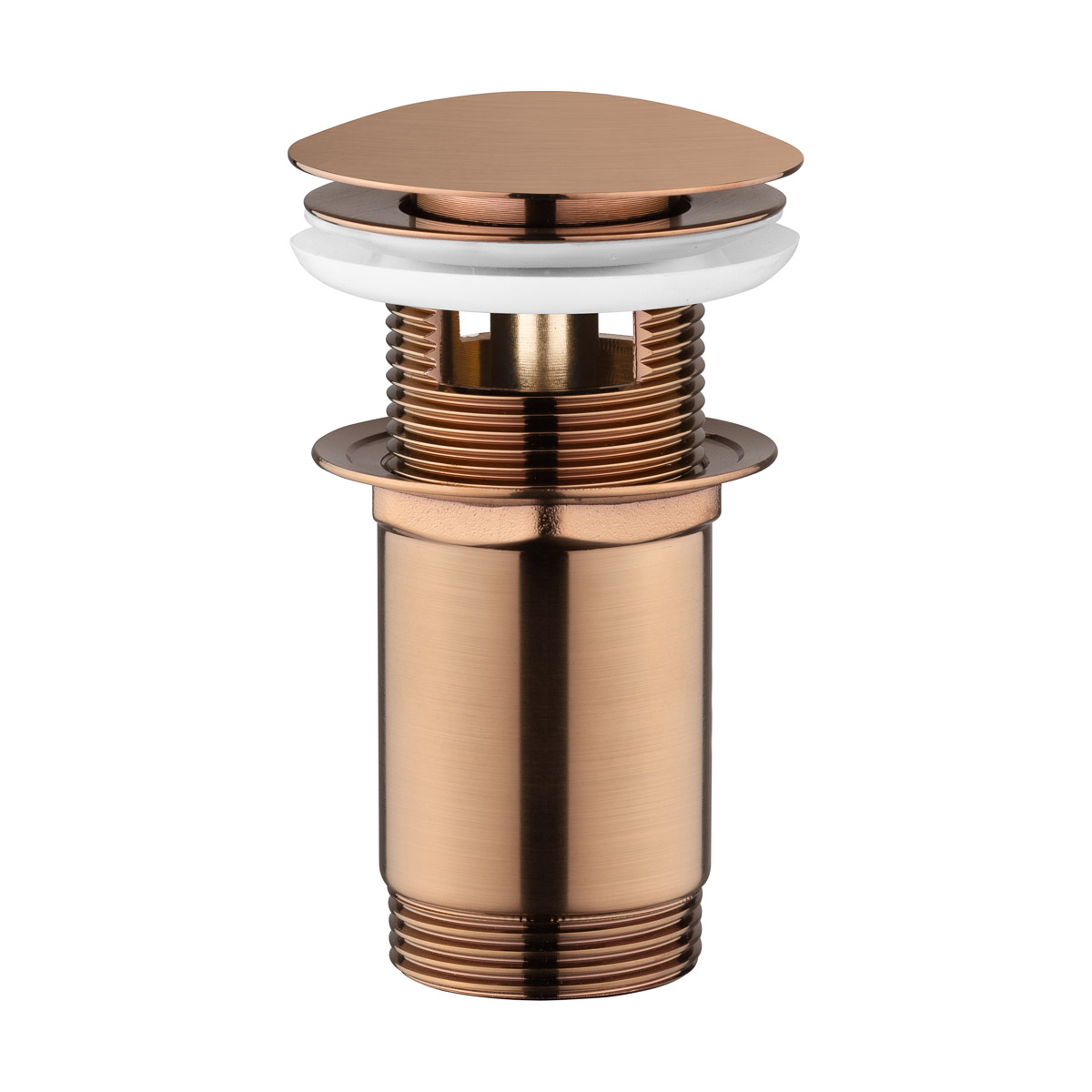 Oltens Halsa korek do umywalki klik klak okrągły z przelewem G1 1/4 miedź szczotkowana 05101610 - Wysyłka w 24h