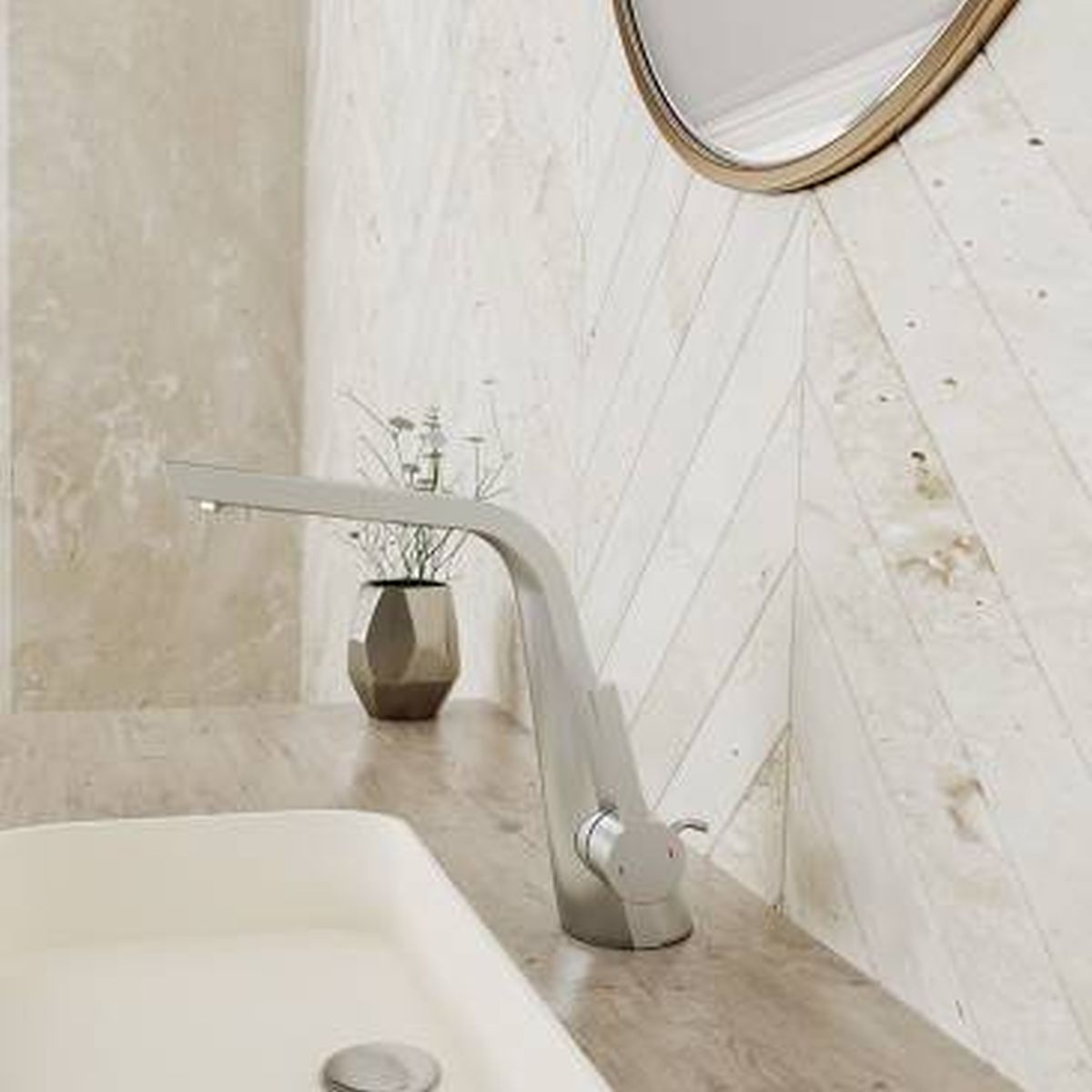 Steinberg 260 bateria umywalkowa stojąca nikiel szczotkowany 26010101BN