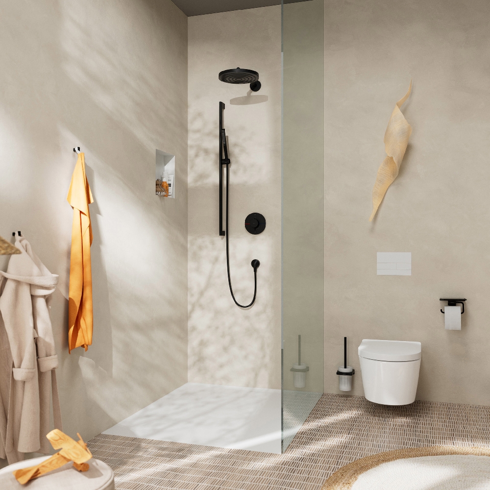 Hansgrohe ShowerSelect Comfort S bateria wannowo-prysznicowa podtynkowa termostatyczna czarny mat 15556670