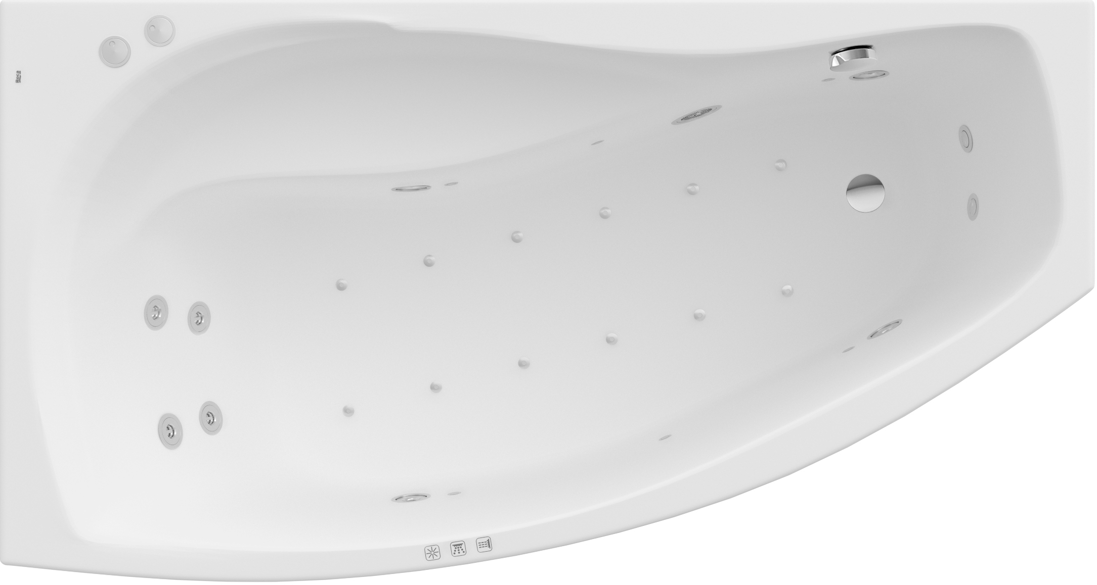 Roca Nicole wanna z hydromasażem 150x80 cm asymetryczna biała A24T125000
