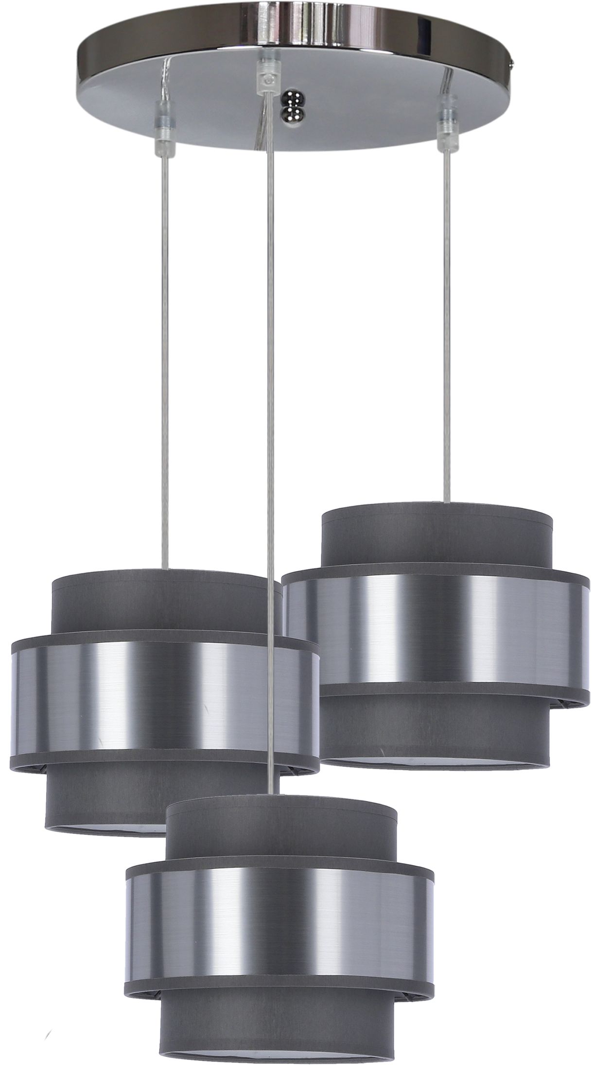 Candellux Hare lampa wisząca 3x60W chrom/szary/srebrny 33-18496