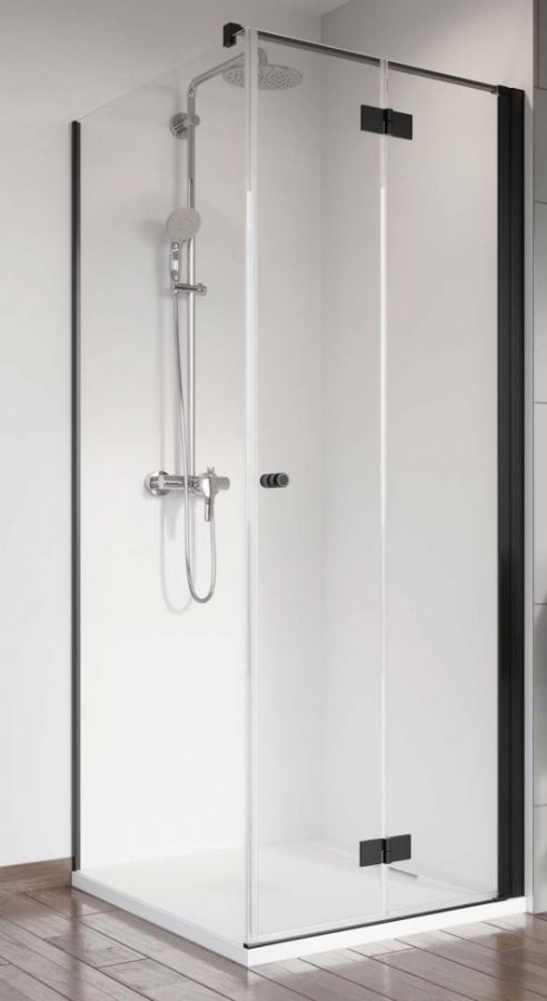 Radaway Nes Black KDJ B drzwi prysznicowe 90 cm prawe czarny mat/szkło przezroczyste 10025090-54-01R