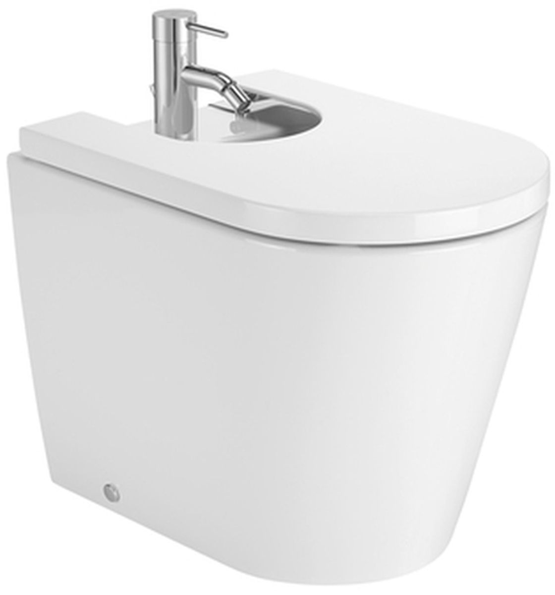 Zestaw Roca Inspira Round bidet stojący z pokrywą wolnoopadającą biały (A357527000, A80652200B)