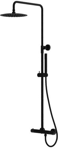 LaVita Orion zestaw prysznicowy z baterią ścienny termostatyczny z deszczownicą czarny mat