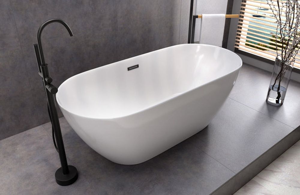 Corsan Basic bateria wannowo-prysznicowa wolnostojąca czarny półmat CMB7535BL