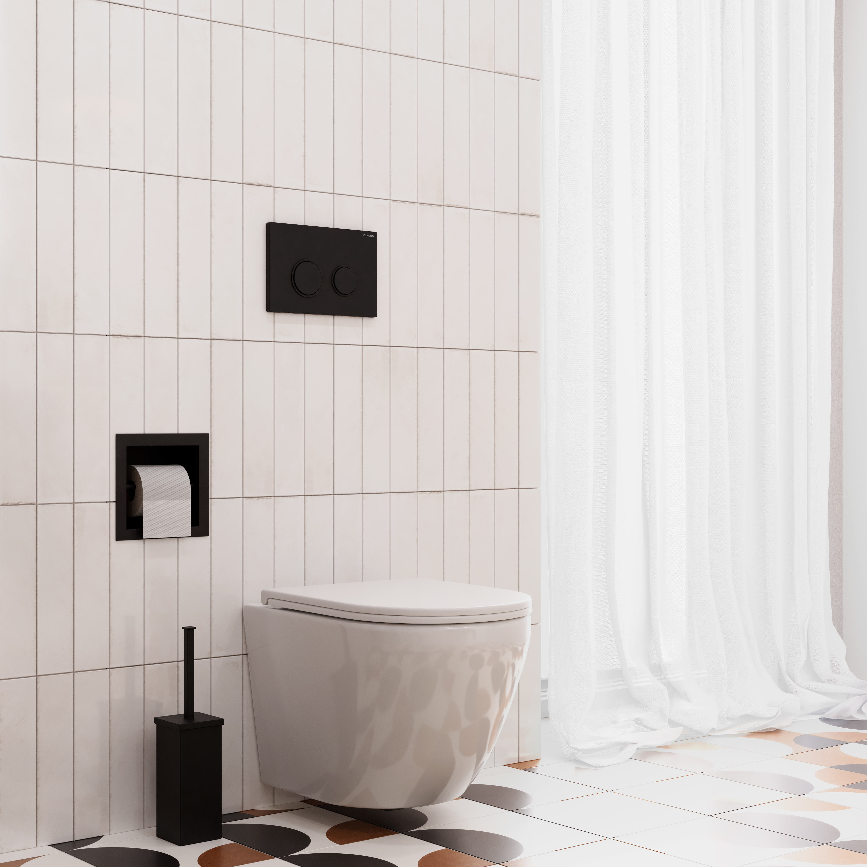 Oltens Grotta uchwyt na papier toaletowy czarny mat 81112300 - Wysyłka w 24h