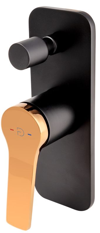 FDesign Seppia bateria wannowo-prysznicowa podtynkowa różowe złoto/czarny mat FD1-SPA-7P-25 - Wysyłka w 24h