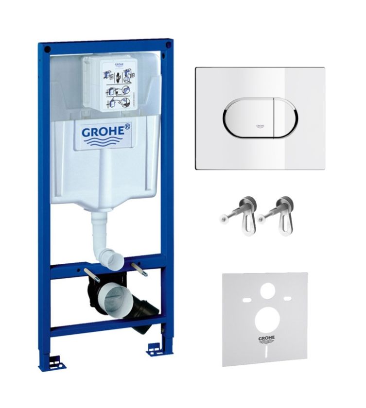 Zestaw Grohe Rapid SL z przyciskiem Arena Cosmopolitan chrom błyszczący (38539001, 38858000) - Wysyłka w 24h