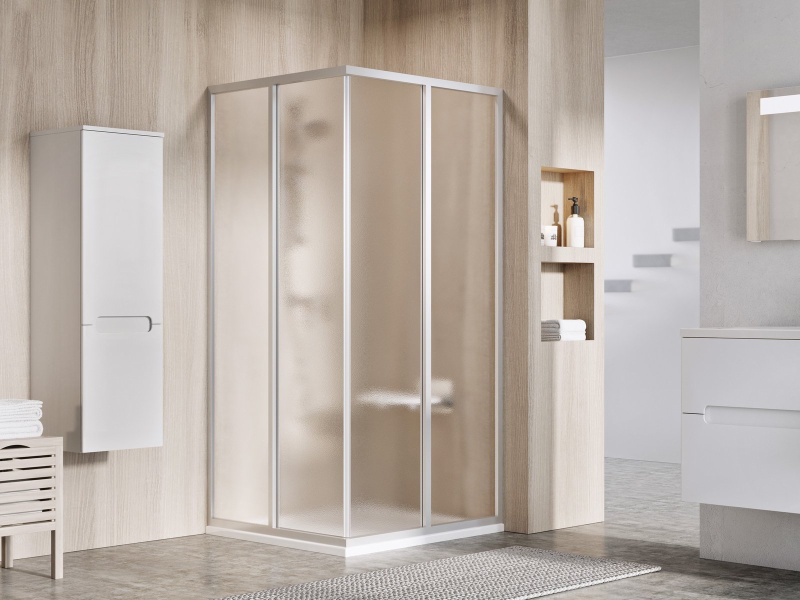 Ravak Supernova SRV2-80 S drzwi prysznicowe 80 cm przesuwne częściowe 1/2 satyna/szkło grape 14V40UO2ZG