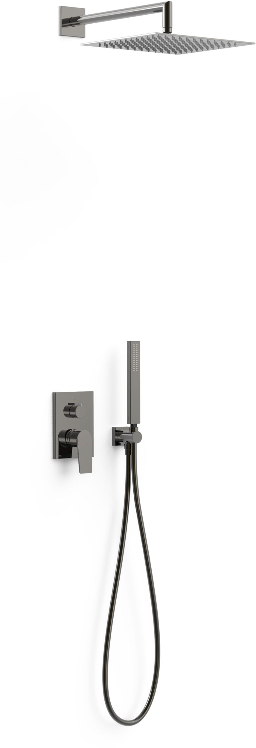 Tres Project zestaw prysznicowy podtynkowy z deszczownicą czarny 211.280.04.KM