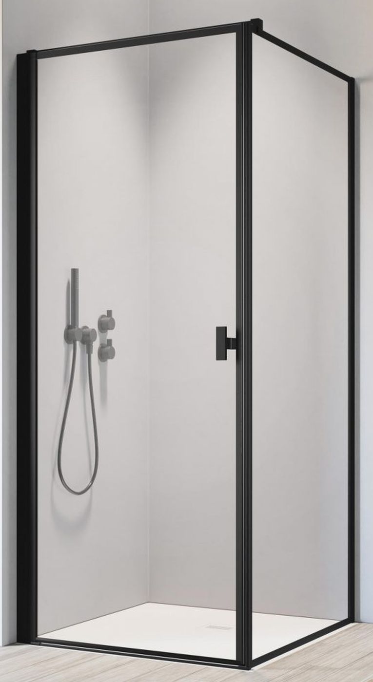 Radaway Nes Black KDJ I Frame drzwi prysznicowe 90 cm lewe czarny mat/szkło Frame 10022090-54-56L