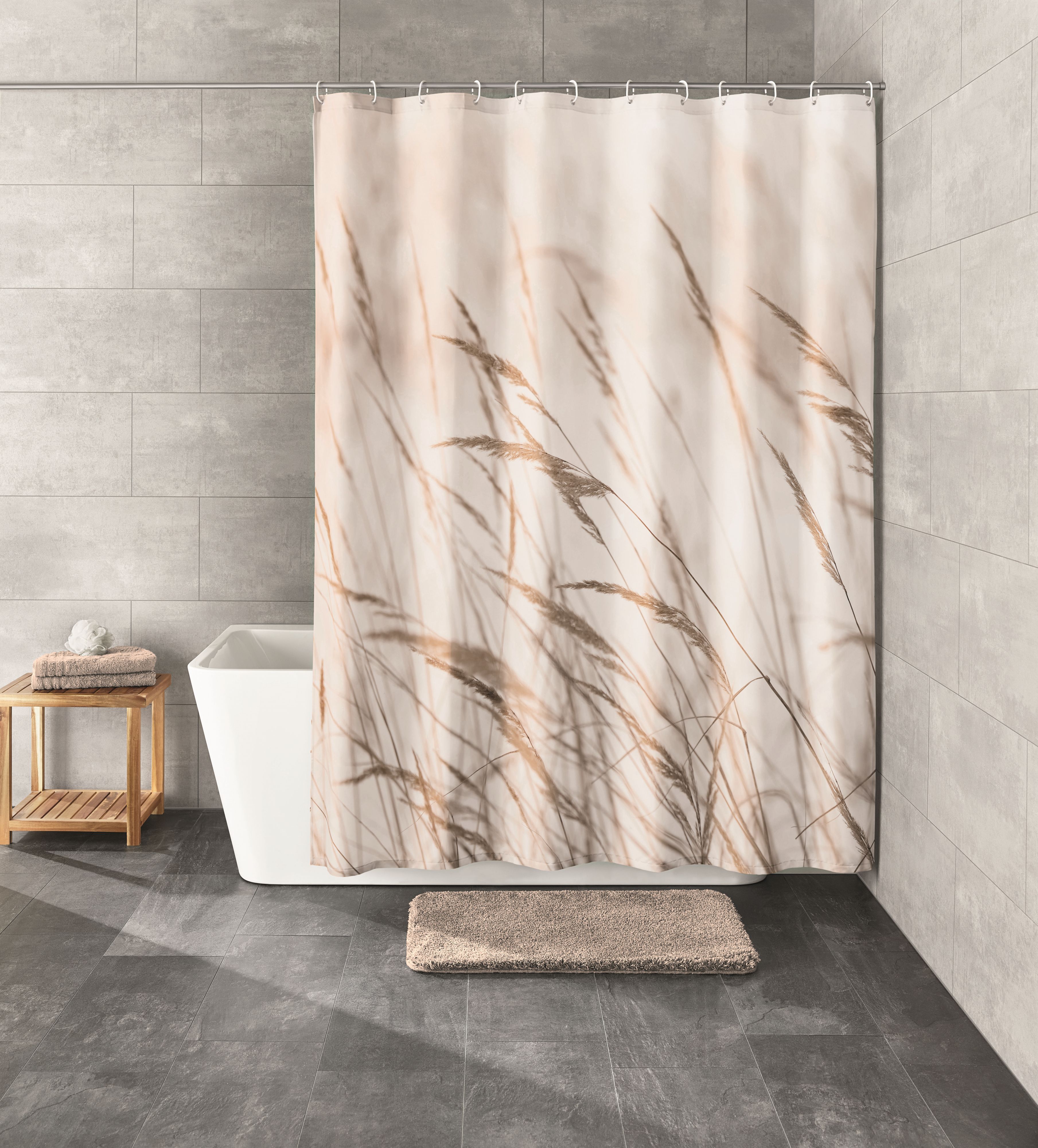 Kleine Wolke Sylt zasłona prysznicowa 180x200 cm beżowa 7818202305 - Wysyłka w 24h