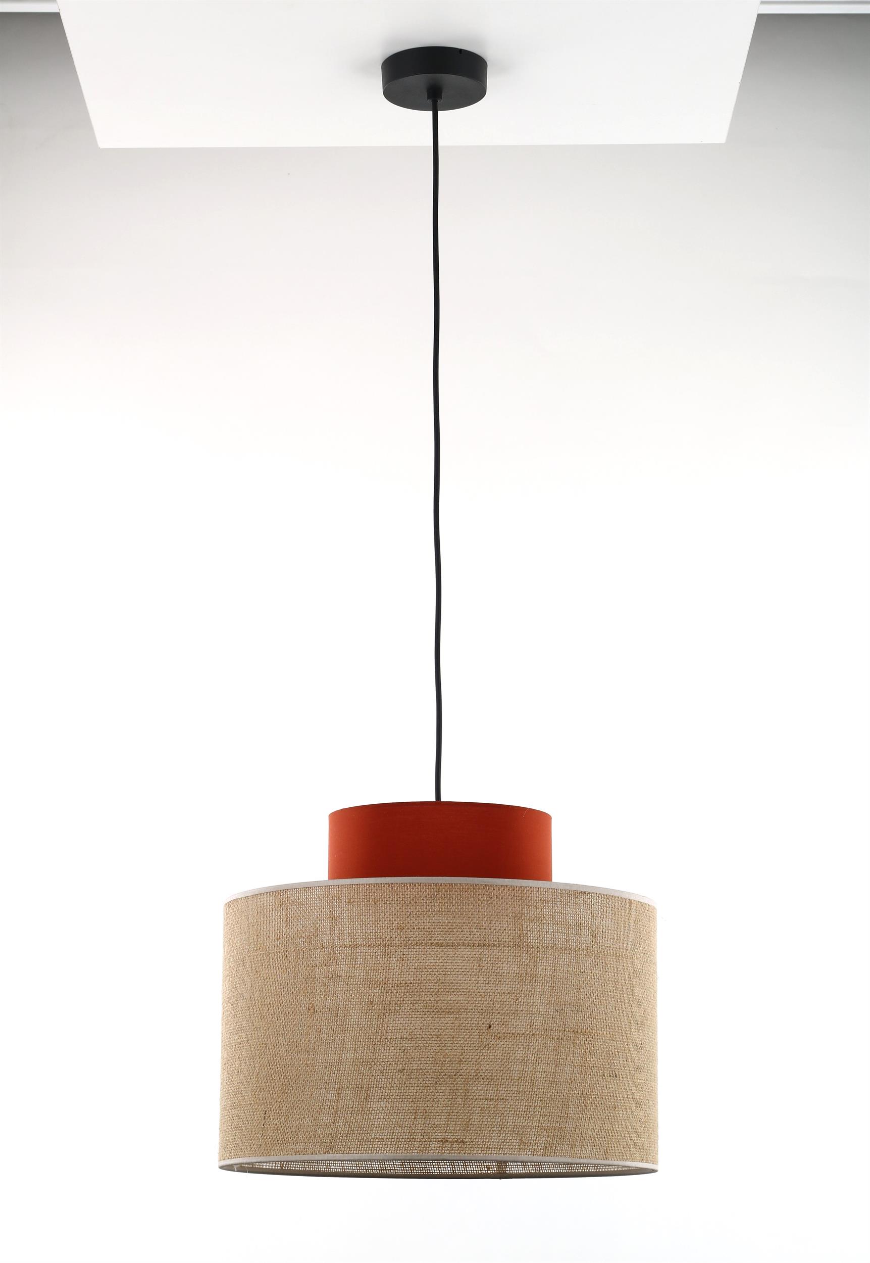 TK Lighting Duo Juta Brown lampa wisząca 1x15W czarny/brązowy 2785