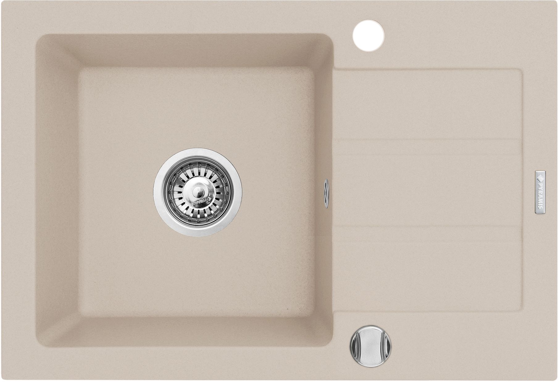 Pyramis Next zlewozmywak granitowy 68x44 cm beżowy 070162001