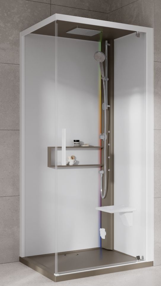 Novellini Glax 2 2.0 G+F kabina z hydromasażem 80 cm kwadratowa prawa parowa z brodzikiem corda G22GF89DM5-1TU