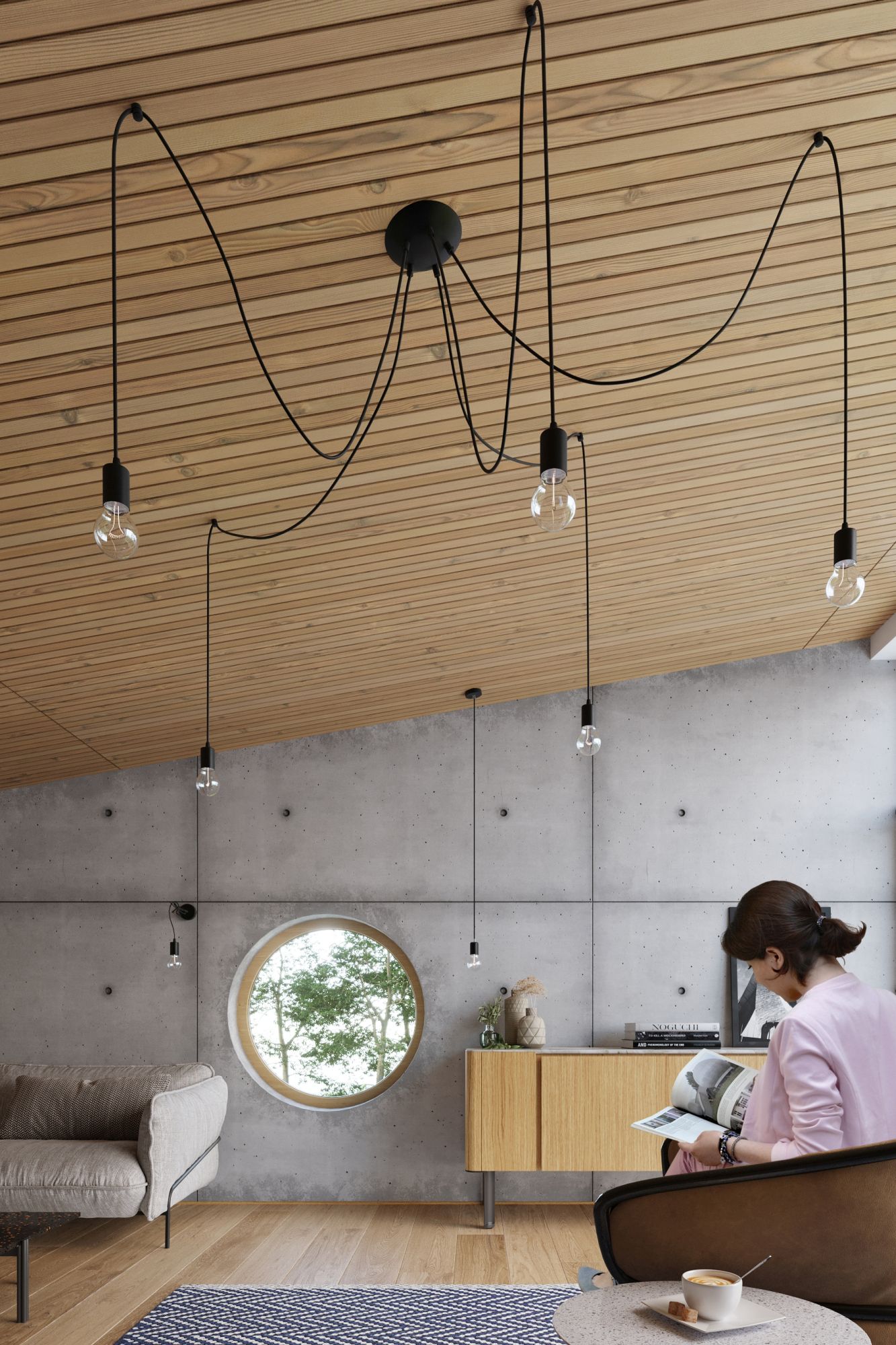 Sollux Lighting Edison 5 lampa wisząca 5x60W czarna SL.0371