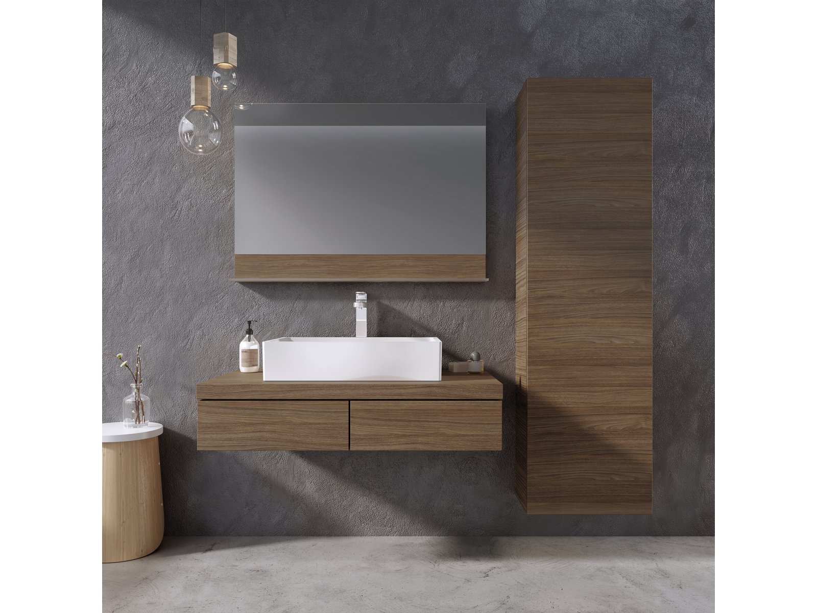 Ravak Formy lustro 80x72 cm z półką orzech X000001049