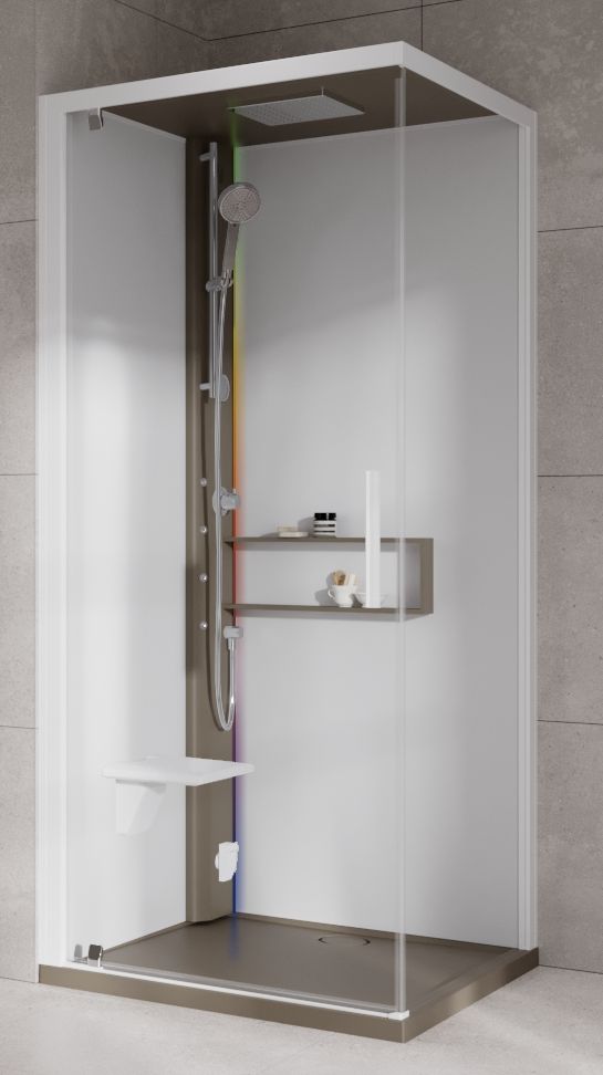 Novellini Glax 2 2.0 G+F kabina z hydromasażem 90 cm kwadratowa lewa parowa z brodzikiem corda G22GF90SM5-1TU