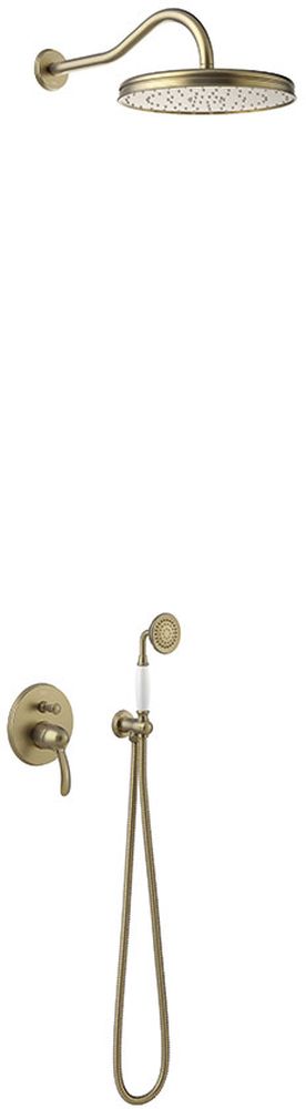 Tres Monoclasic zestaw prysznicowy podtynkowy z deszczownicą stary mosiądz 242.180.03.LV