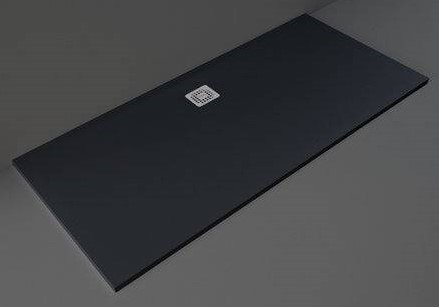 Rak Ceramics Feeling brodzik 80x160 cm prostokątny Raksolid czarny RFBR080180S504