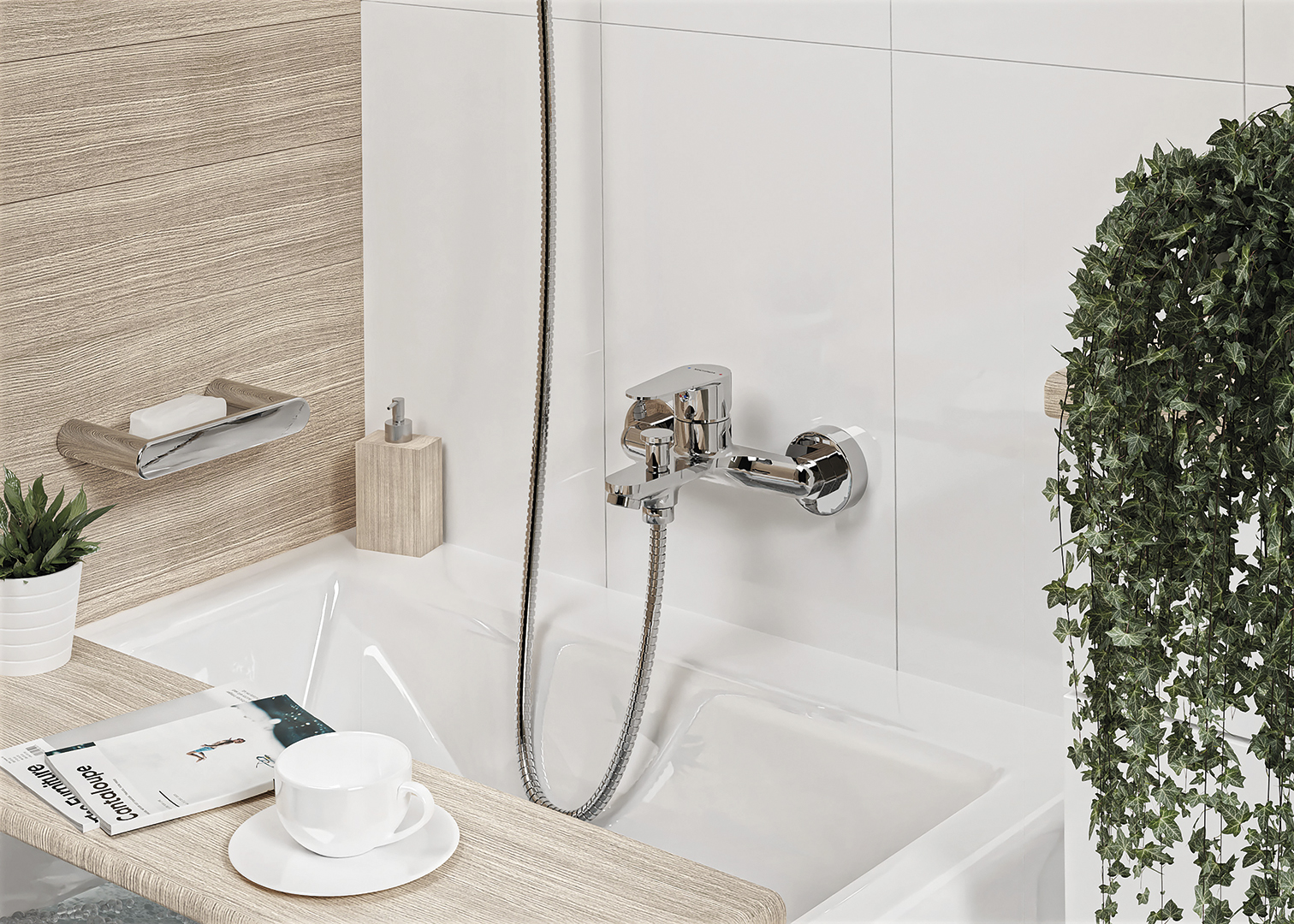 Kuchinox Fresno bateria wannowo-prysznicowa ścienna chrom BQF010D