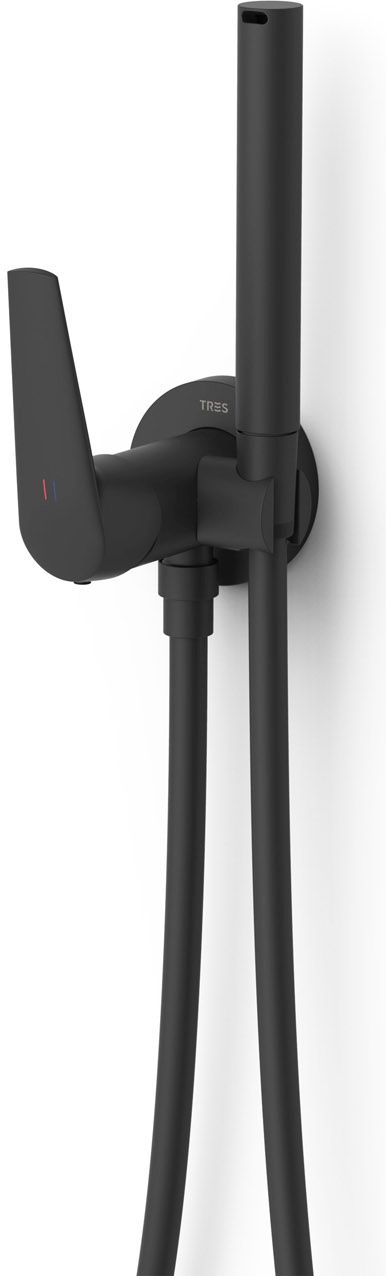 Tres Fuji bateria bidetowa z zestawem prysznicowym podtynkowa czarna 28112301NM