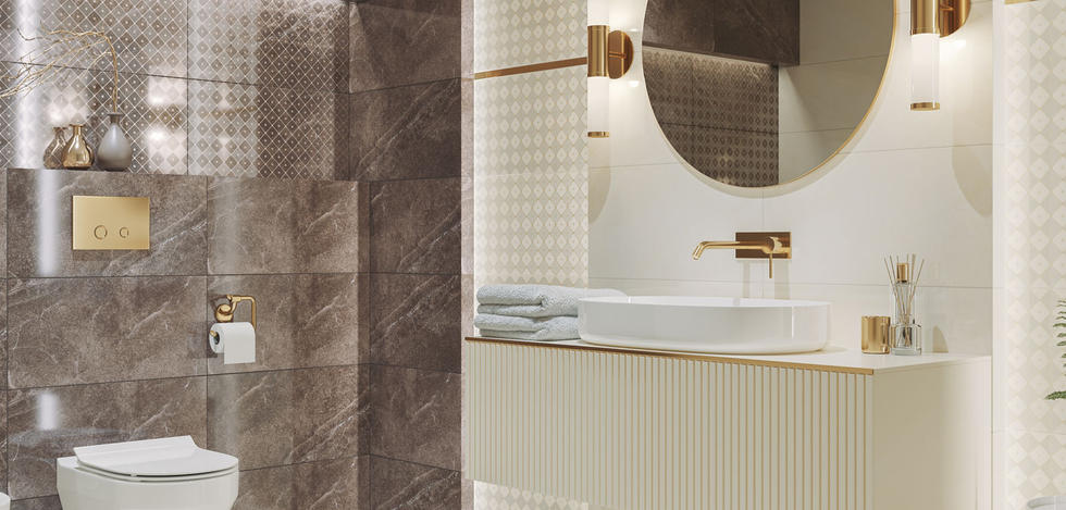 Paradyż Palazzo płytka ścienna 30x60 cm brązowy poler