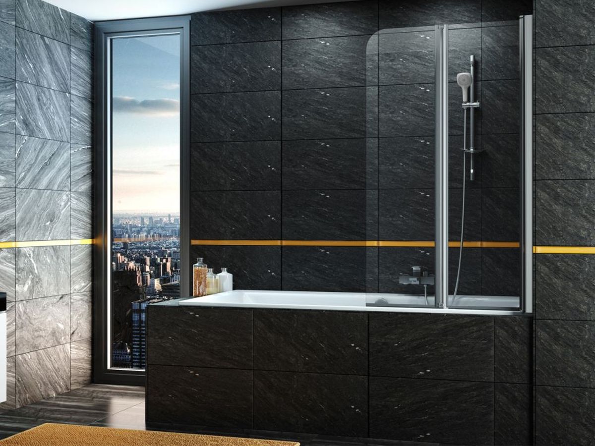 Axel Fliper parawan nawannowy 80 cm 2-częściowy chrom połysk/szkło przezroczyste KAAX.1309.800.PR