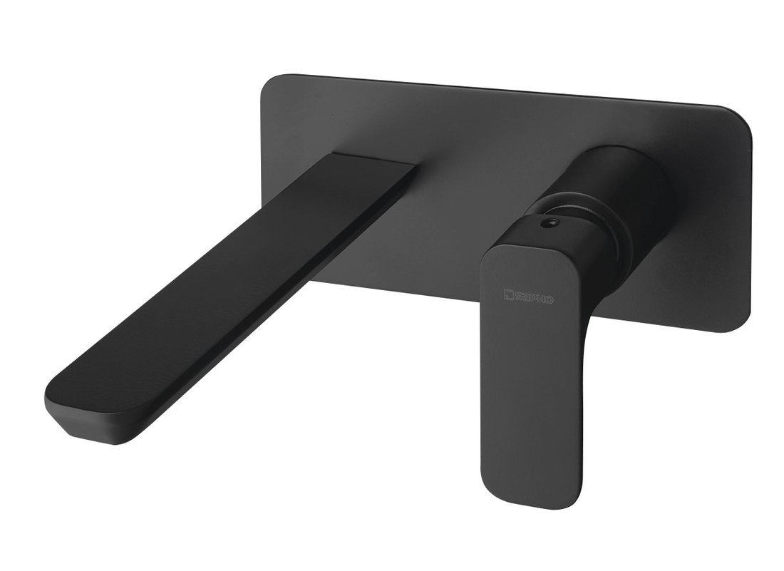 Sapho Spy bateria umywalkowa podtynkowa kompletna czarny mat PY08/15