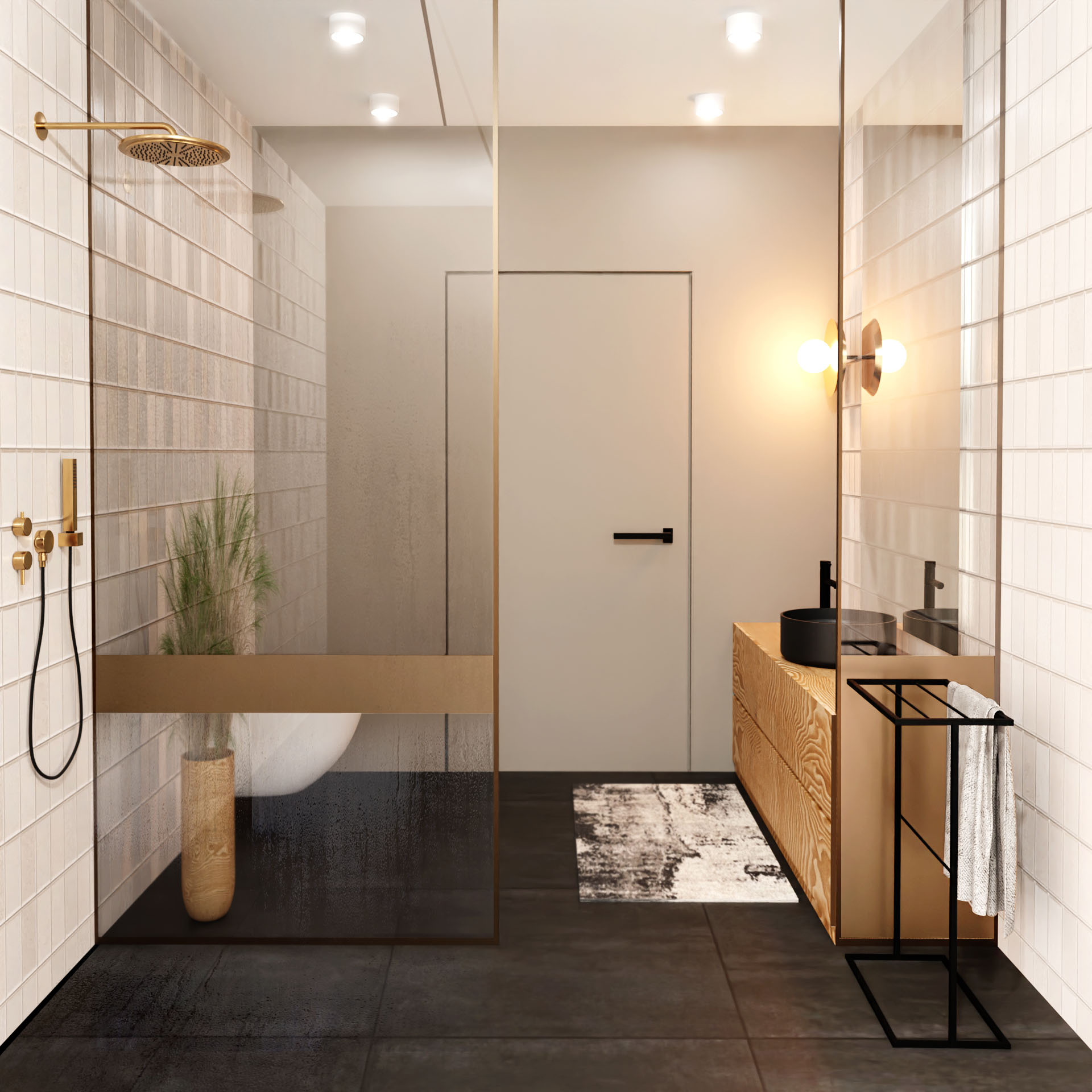 Baltica Design Narve wieszak na ręczniki 50 cm stojący czarny